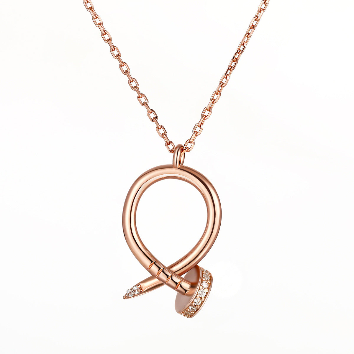 S925 Silver Rose Gold Pendant Necklace