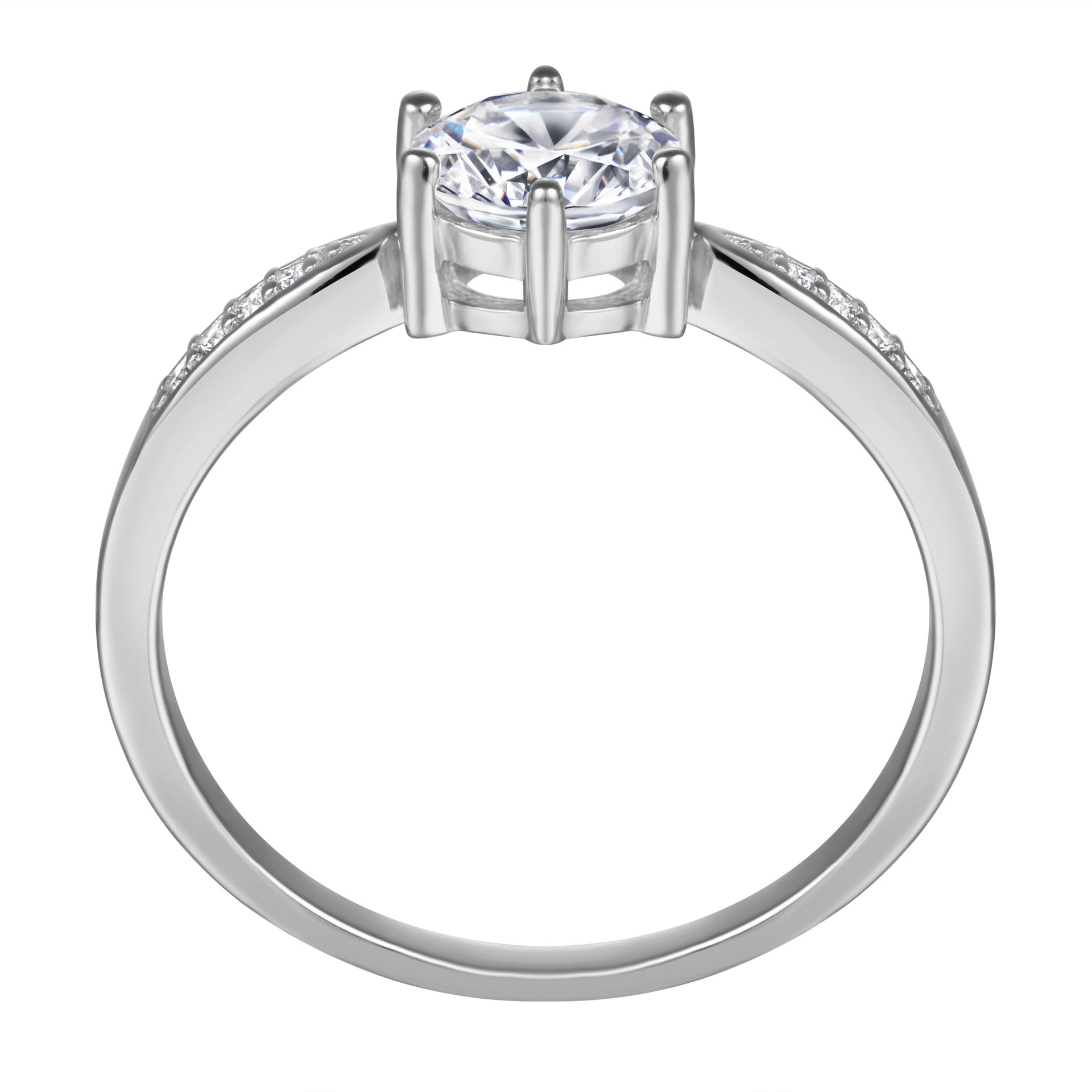 925 Silver 1ct Solitaire Wedding Band