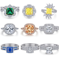 925 Silver Multi Type CZ Ring Set