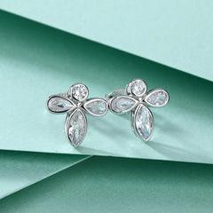 925 Silver Bee Clover Studs
