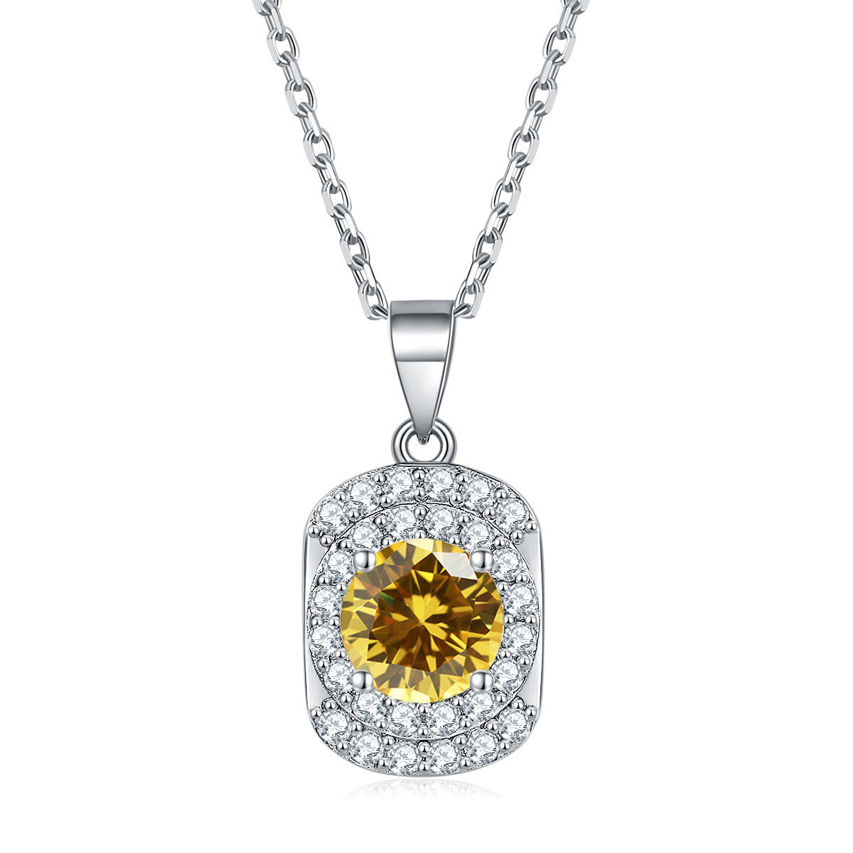 S925 Silver Natural Gemstone Zircon Pendant Necklace
