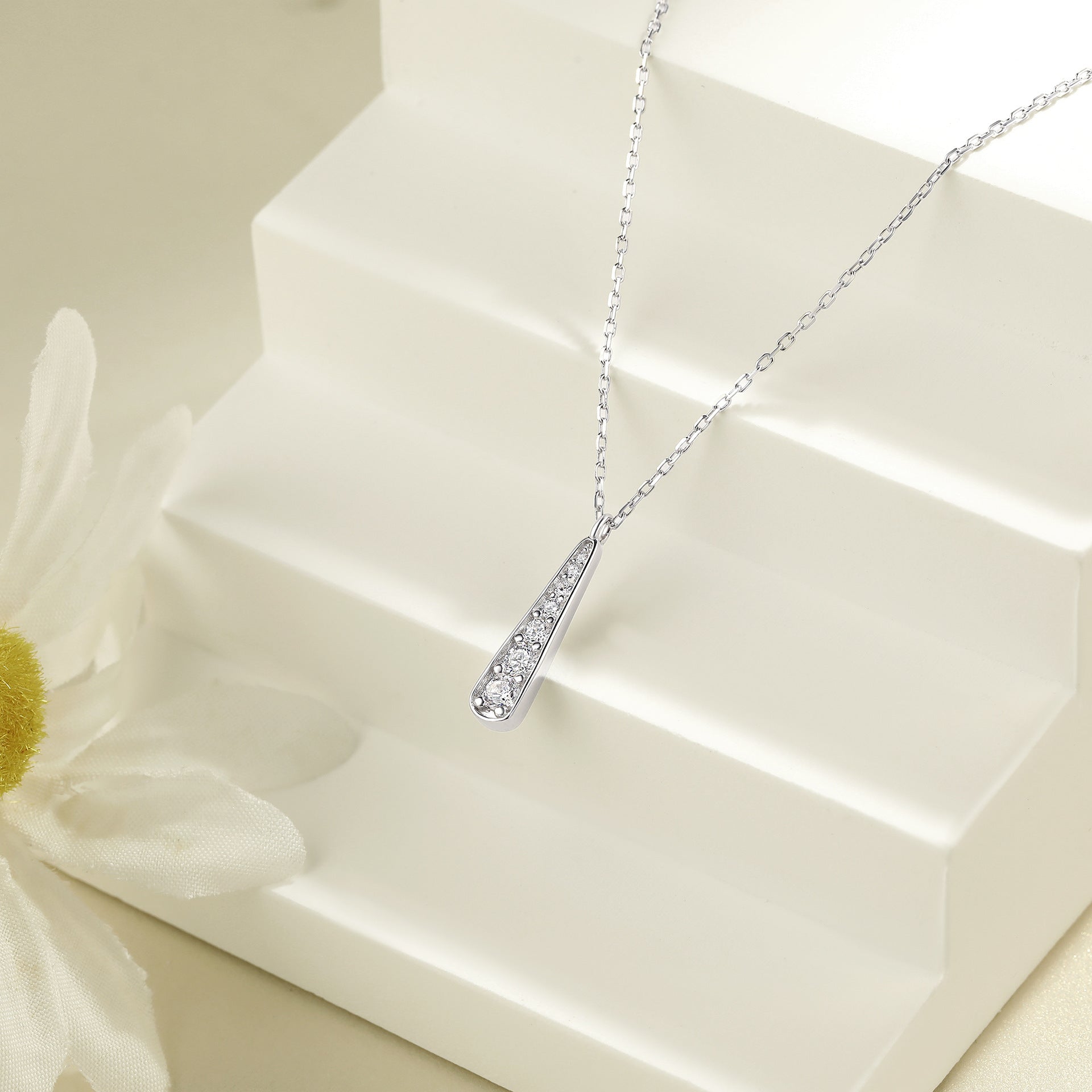 925 Silver Tassel Earrings Necklace Stack Ring Set