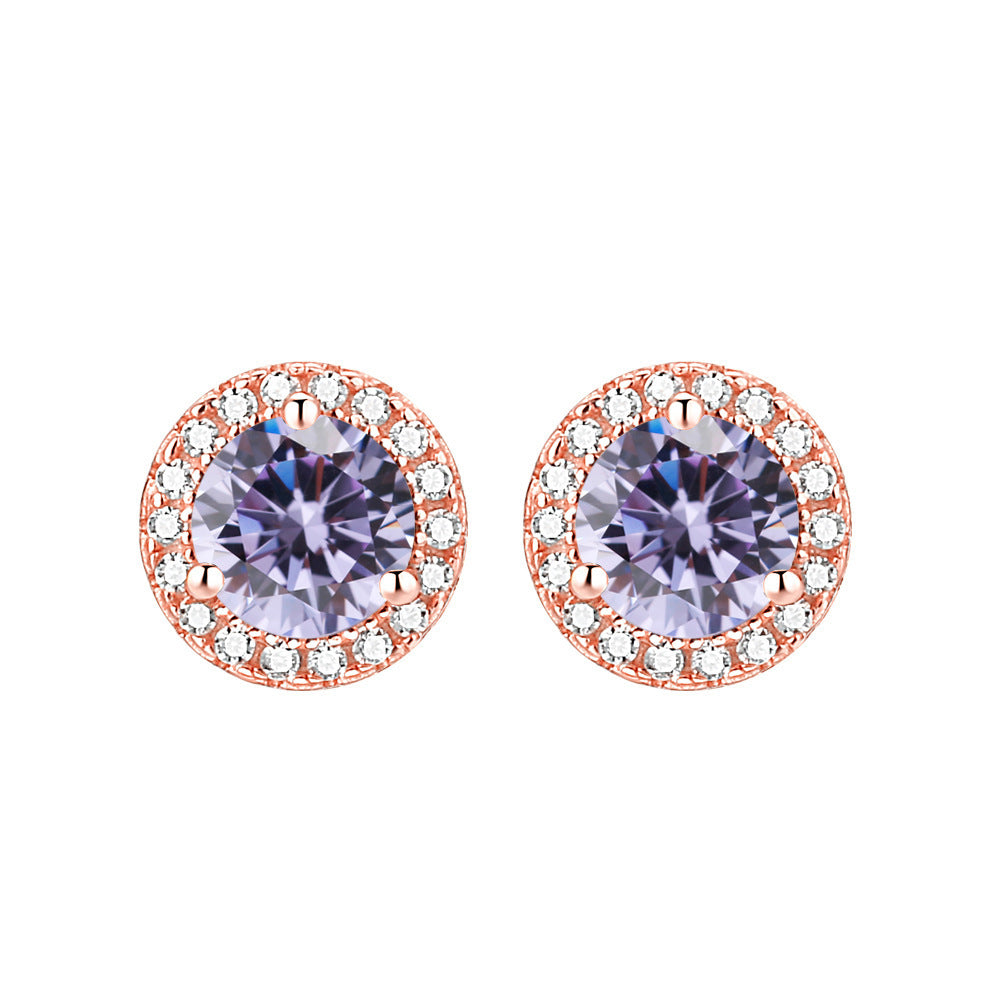 S925 Zodiac CZ Earrings - Birthstone Jewelry
