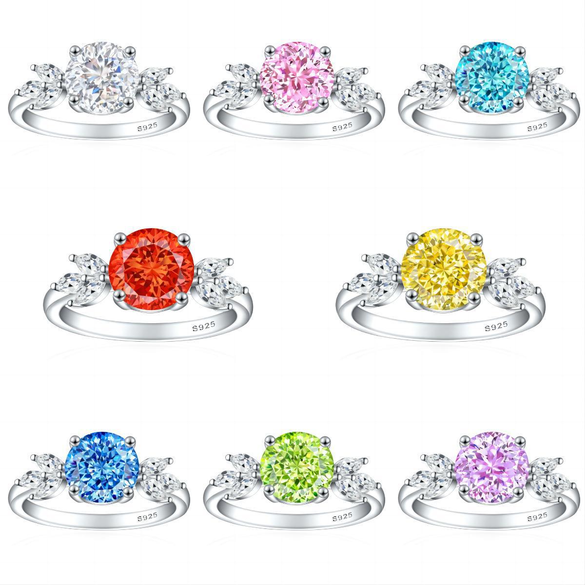 925 Silver 2ct Flame Ice Engagement Ring
