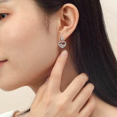 2025 S925 Silver Heart Stud Earrings