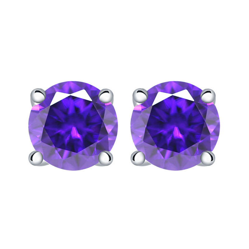 925 Silver Round Solitaire Zirconia Studs