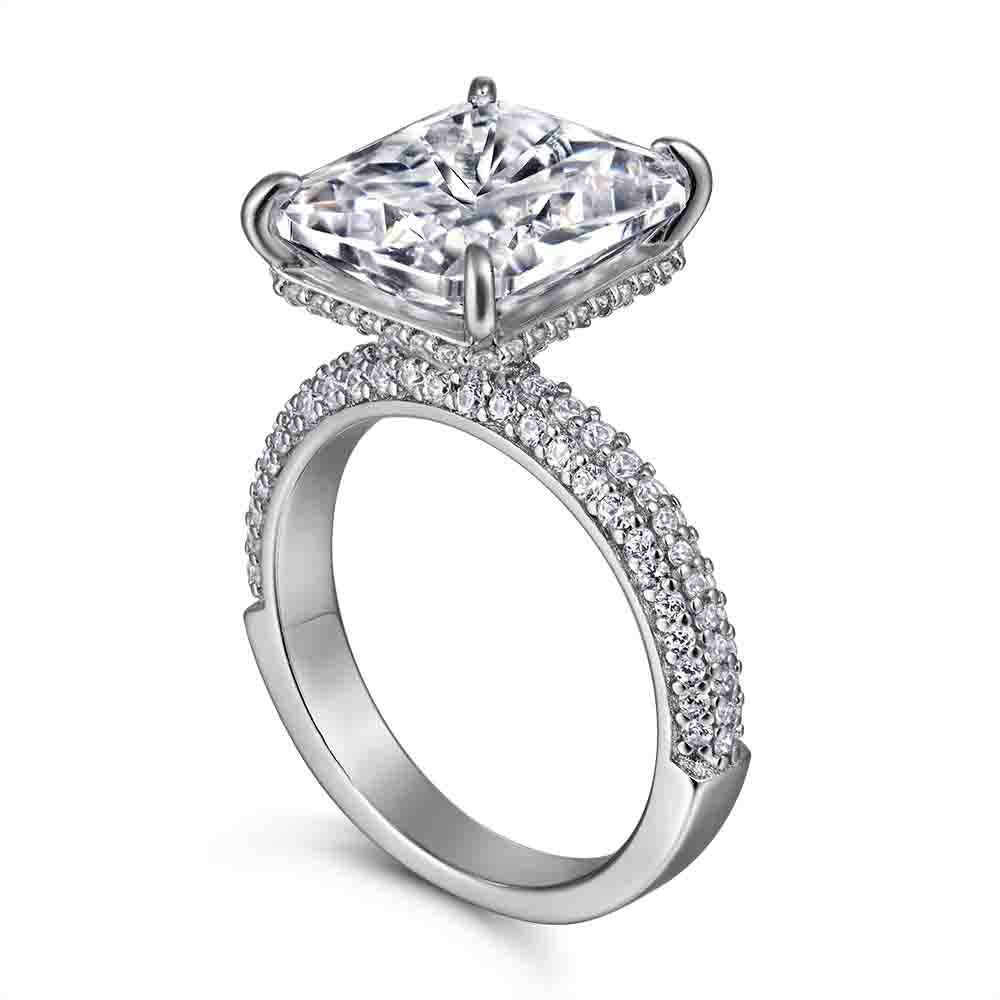 925 Silver Rectangle Engagement Ring