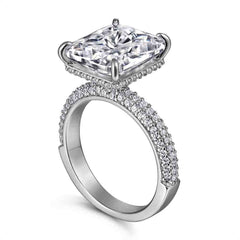 925 Silver Rectangle Engagement Ring