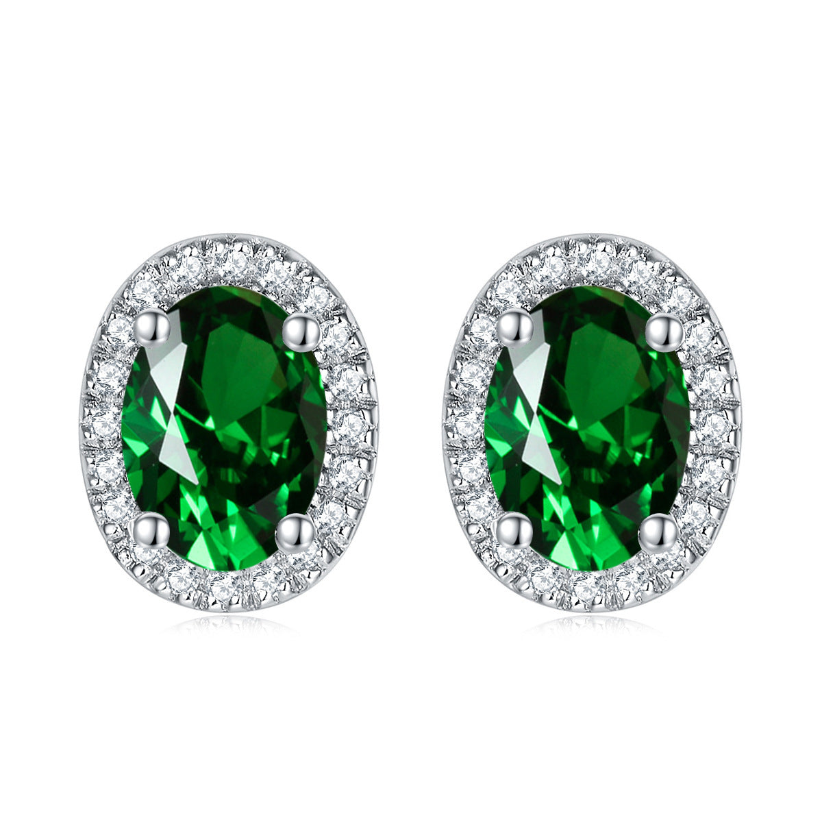 S925 Silver Birthstone Zircon Stud Earrings