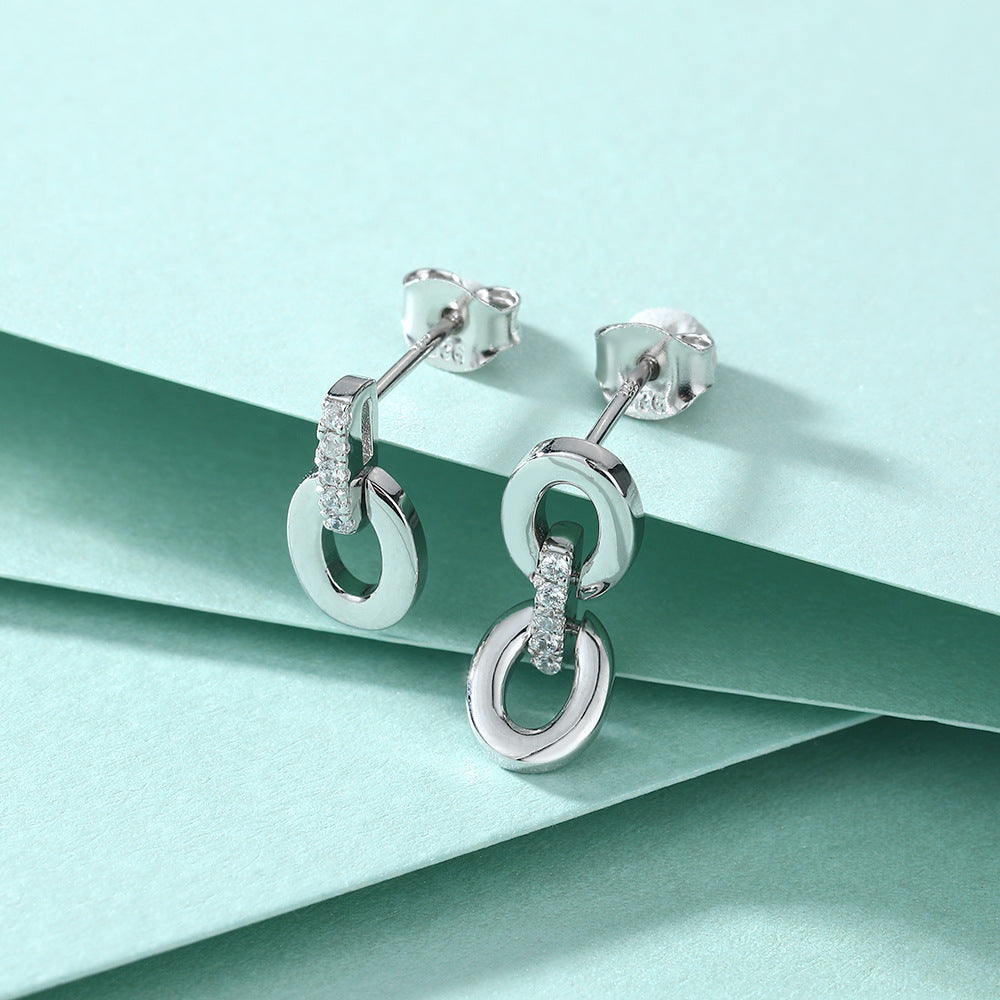 925 Silver Asymmetrical Hoop Set