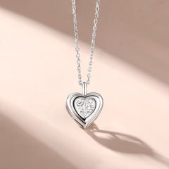 S925 Silver Heart Drop Necklace