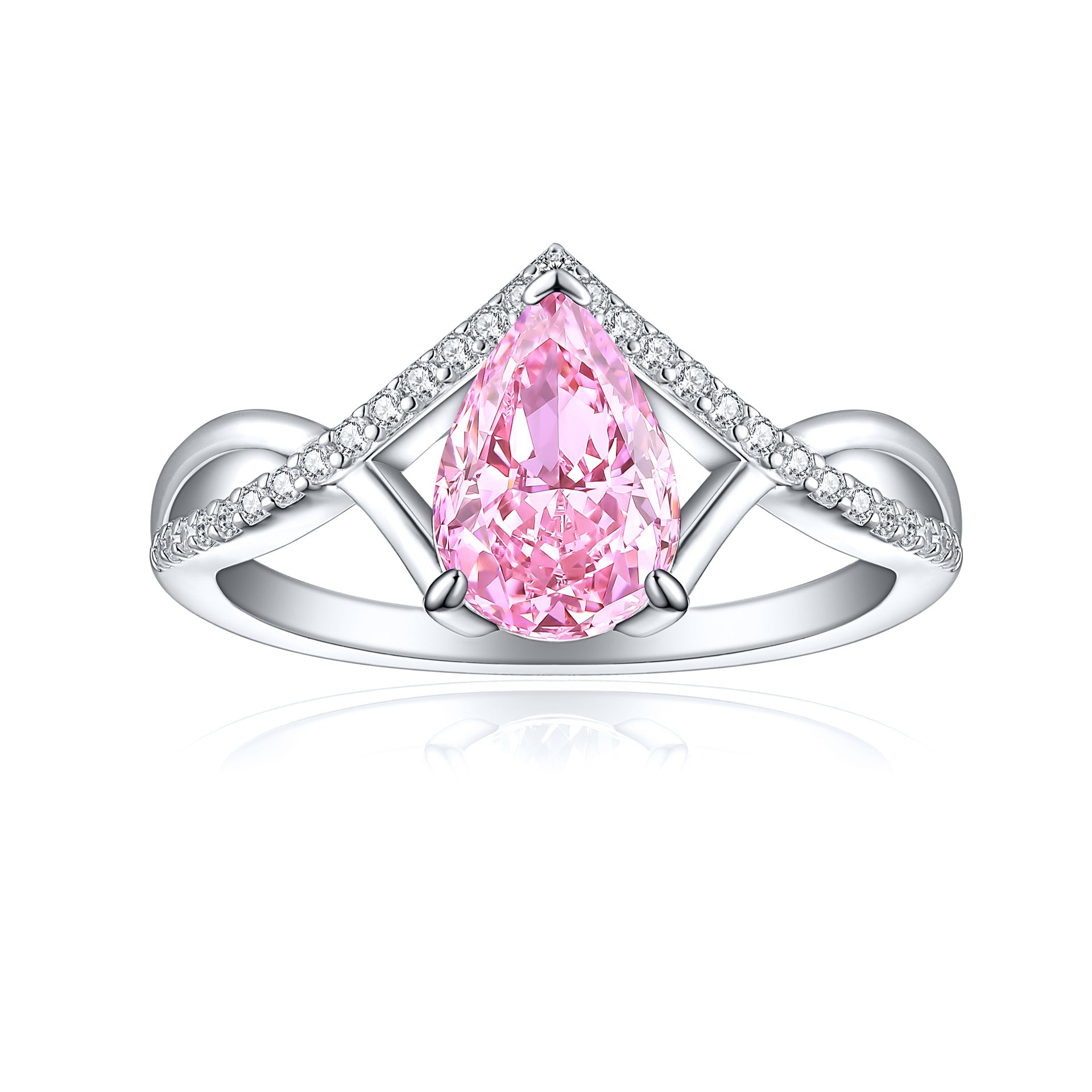 925 Silver 1.5ct Teardrop Ice Ring