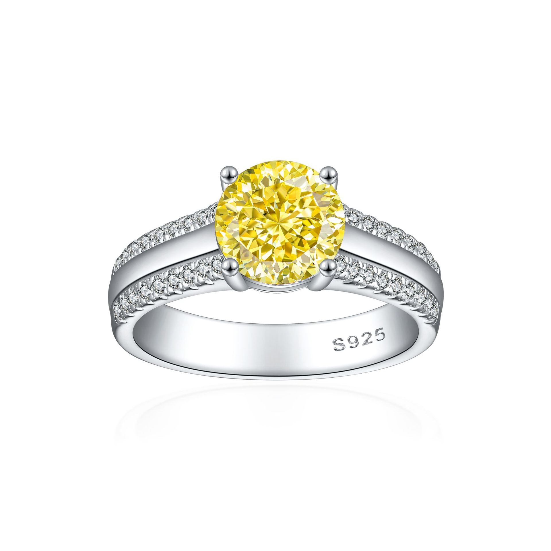925 Silver 2ct Half Band Flame Ice Ring