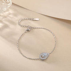 S925 Teardrop CZ Bracelet - Natural Stone Jewelry