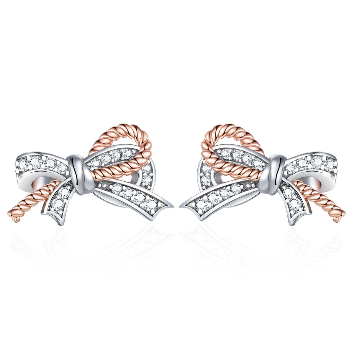 S925 Silver Twist Bow Earrings