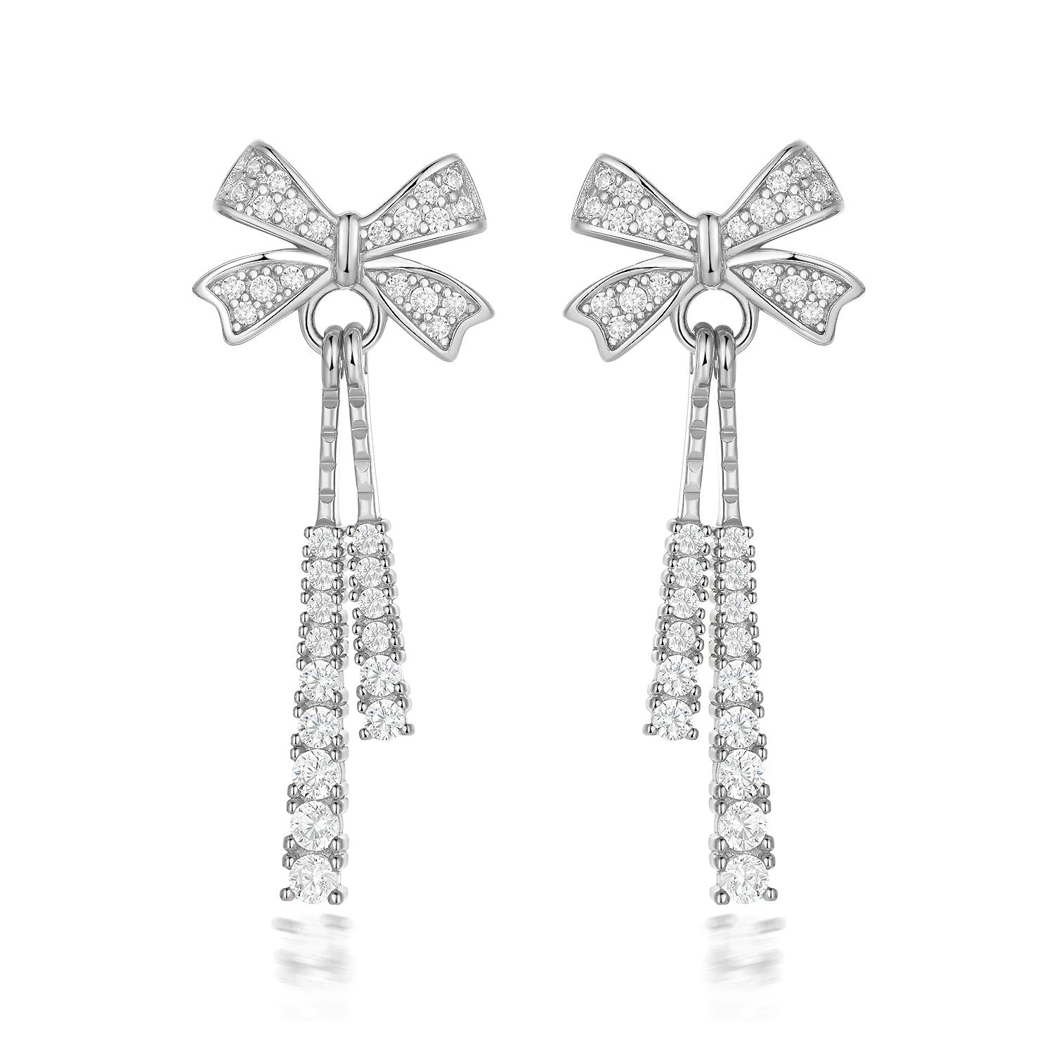 925 Silver Butterfly Heart Drops