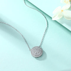 S925 Silver Full-Cut Zircon Circle Necklace