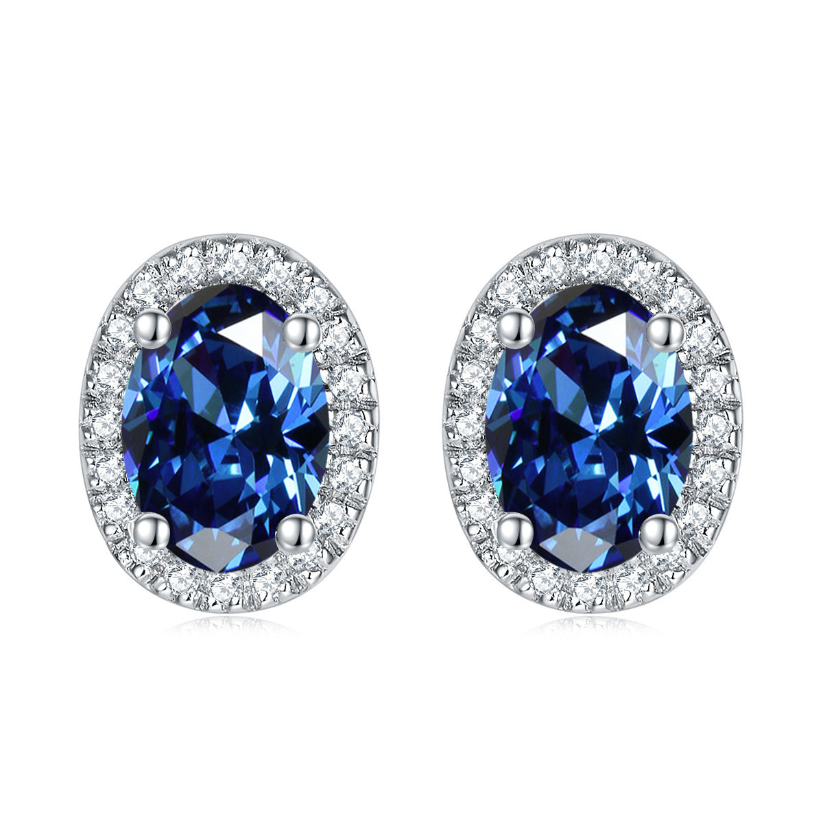 S925 Silver Birthstone Zircon Stud Earrings