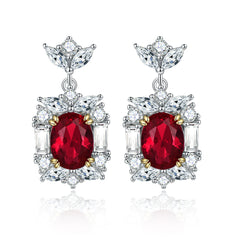 925 Silver Ruby Pendant Zircon Earrings Diamond Ring