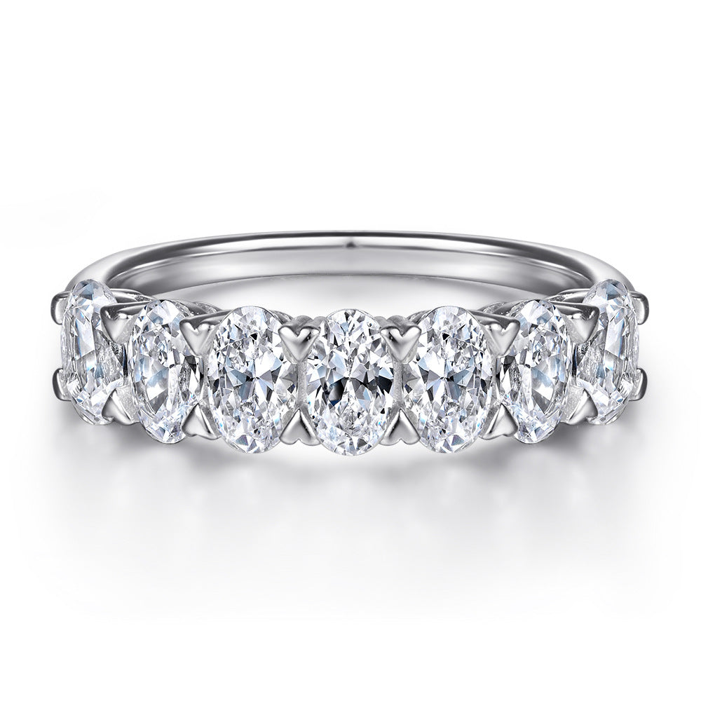 925 Silver Full Pavé Birthstone Ring