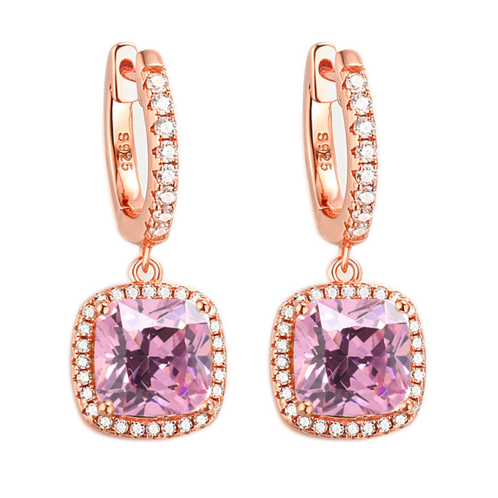 925 Silver Zirconia Hoop Earrings