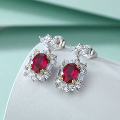 925 Silver Red Zirconia Tassel