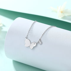 S925 Silver 3D Bow Butterfly Necklace
