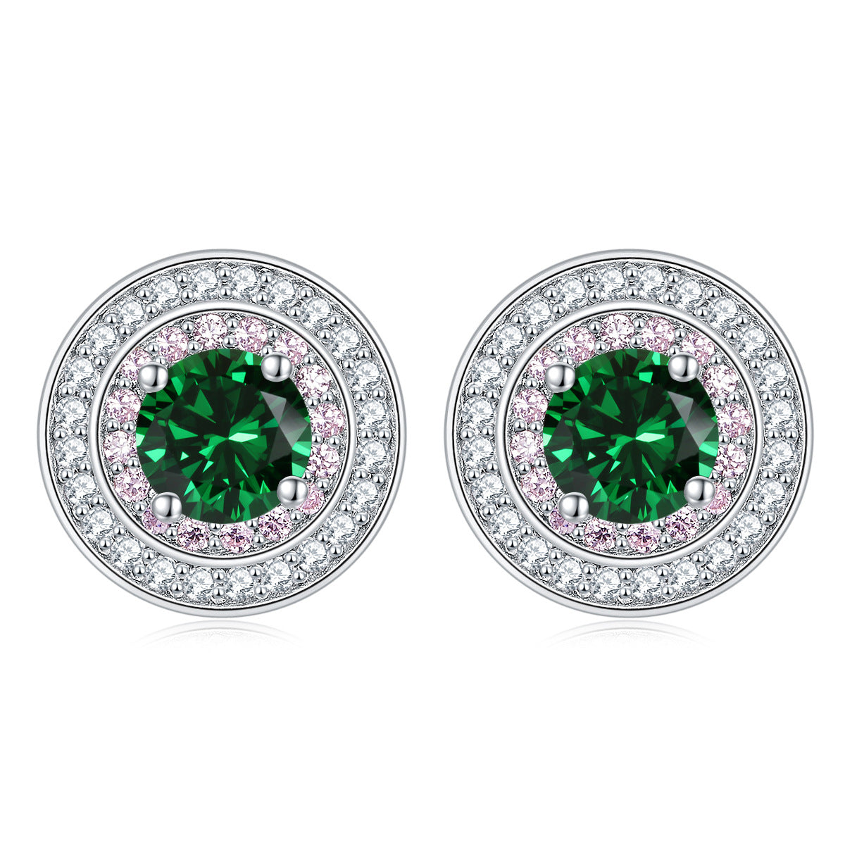 925 Silver Micro-Pavé Circle Studs