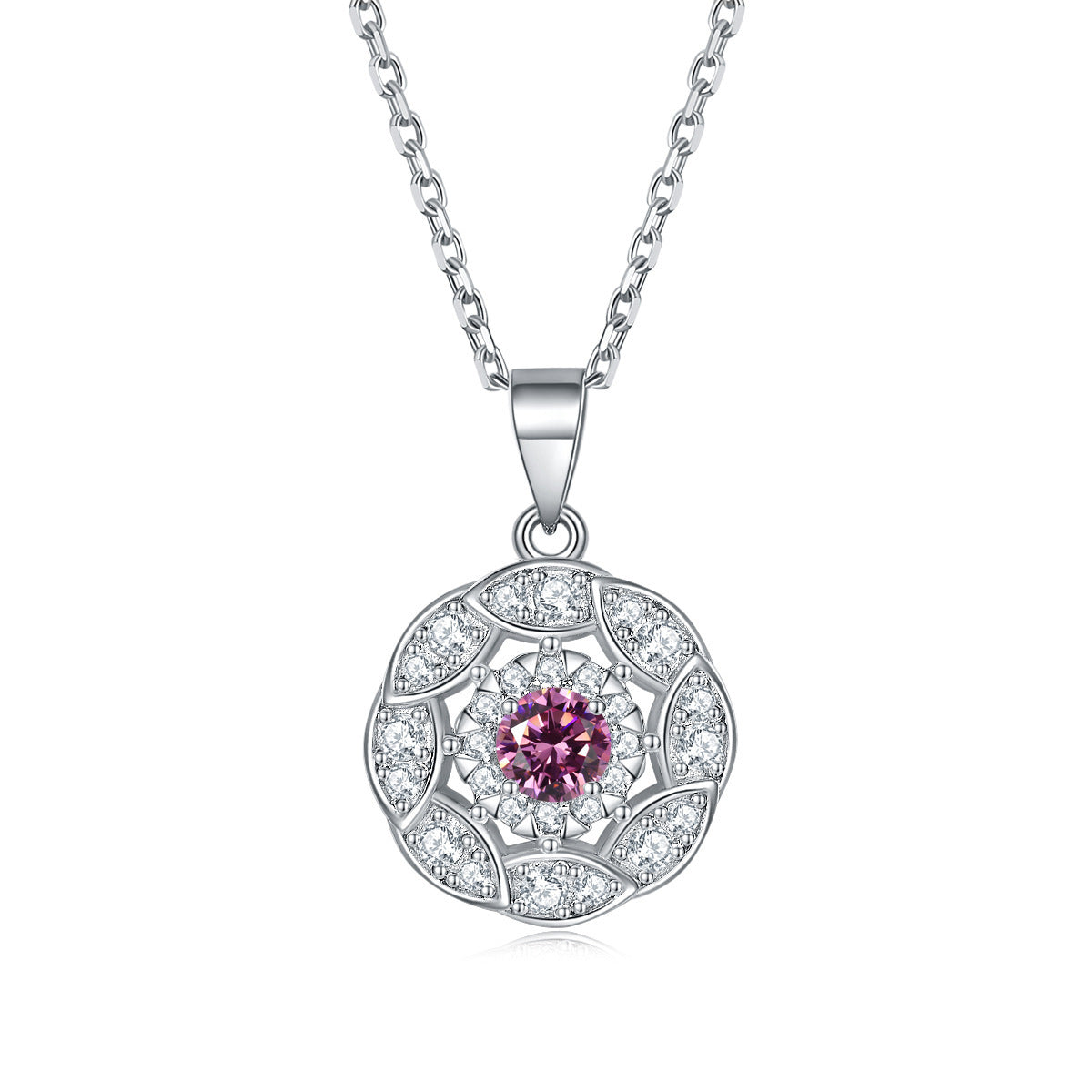 S925 Silver Peridot Zircon Solitaire Pendant Necklace
