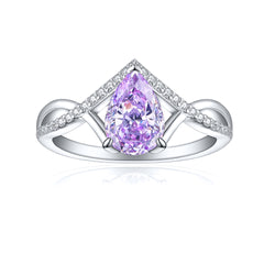 925 Silver 1.5ct Teardrop Ice Ring