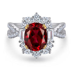 925 Silver Ruby Pendant Zircon Earrings Diamond Ring