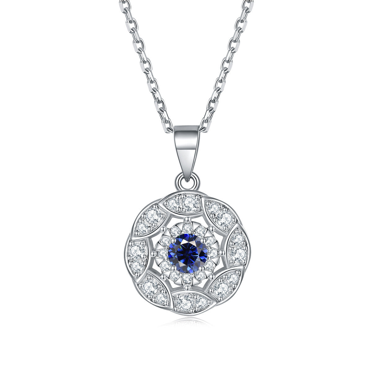 S925 Silver Peridot Zircon Solitaire Pendant Necklace