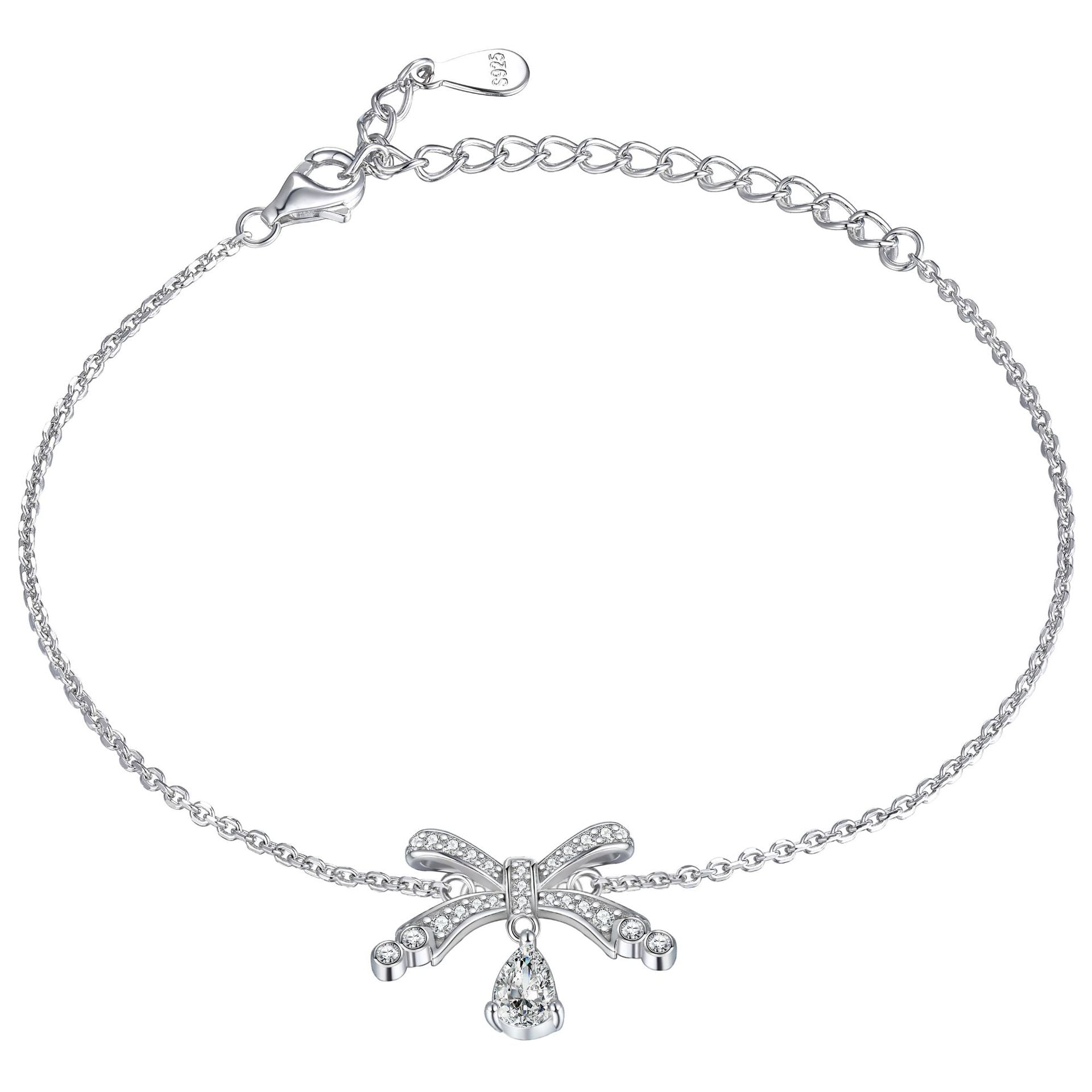 925 Silver Bow Earrings Ring Necklace Bracelet