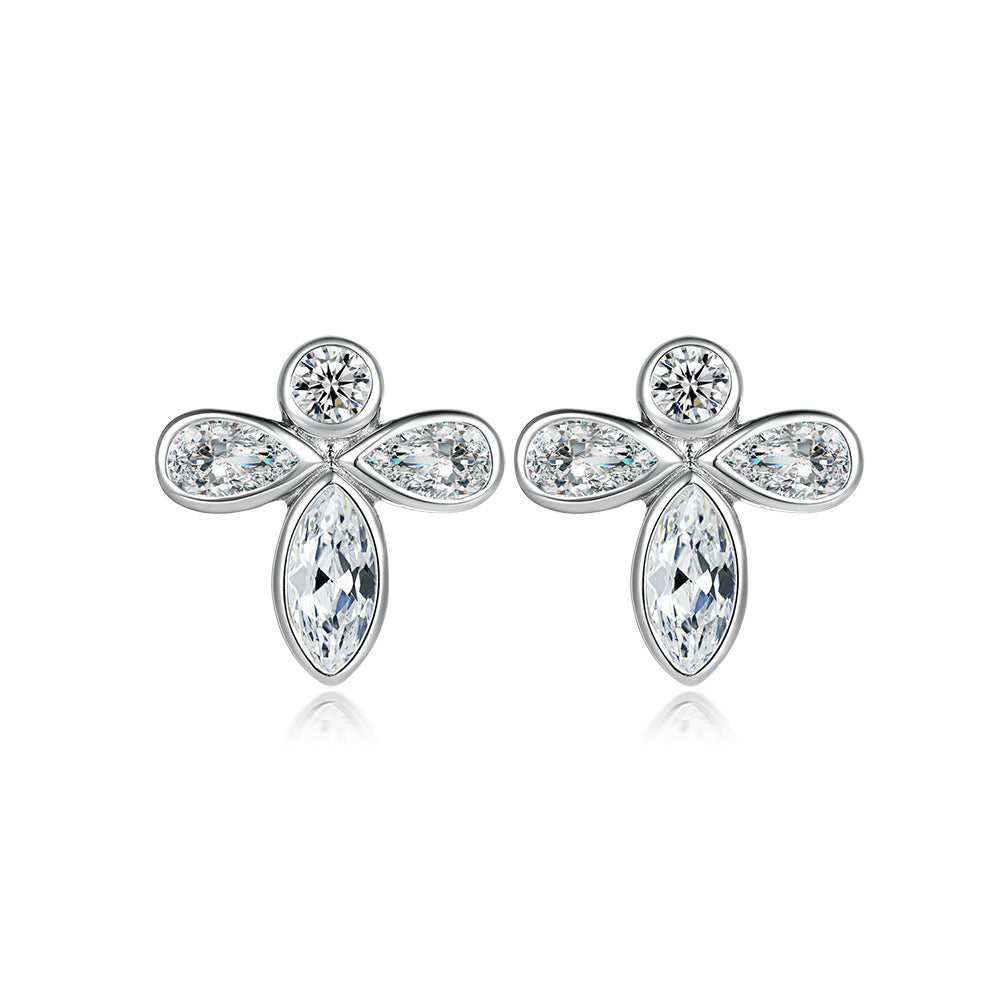925 Silver Four Symbol Studs