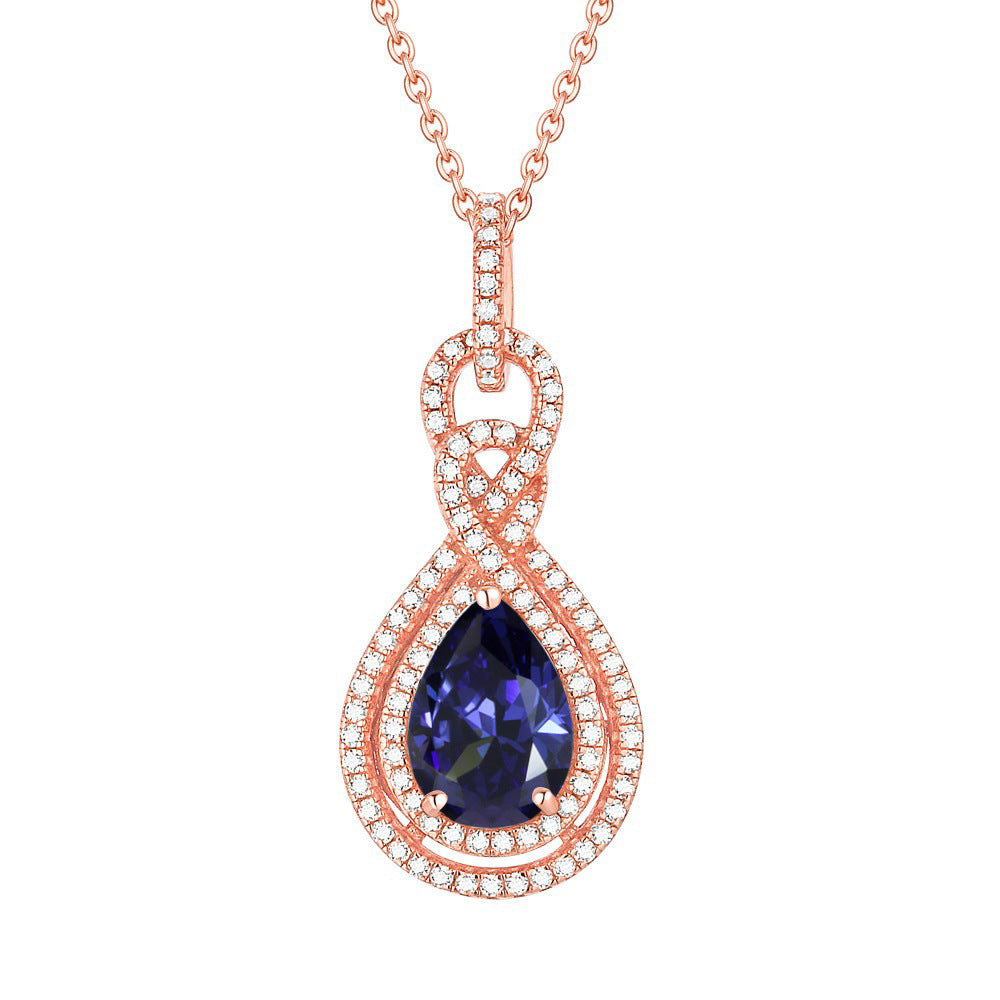 S925 Silver Peridot Rose Gold Necklace