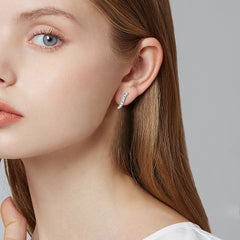 925 Silver S Letter Zirconia Studs