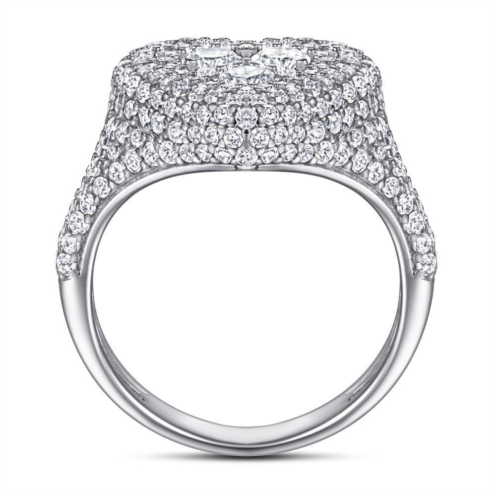 925 Silver Micro-Pavé Heart Ring