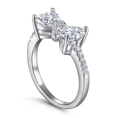 925 Silver Bow Heart Ring