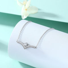 S925 Silver V-Shaped Star Choker Necklace