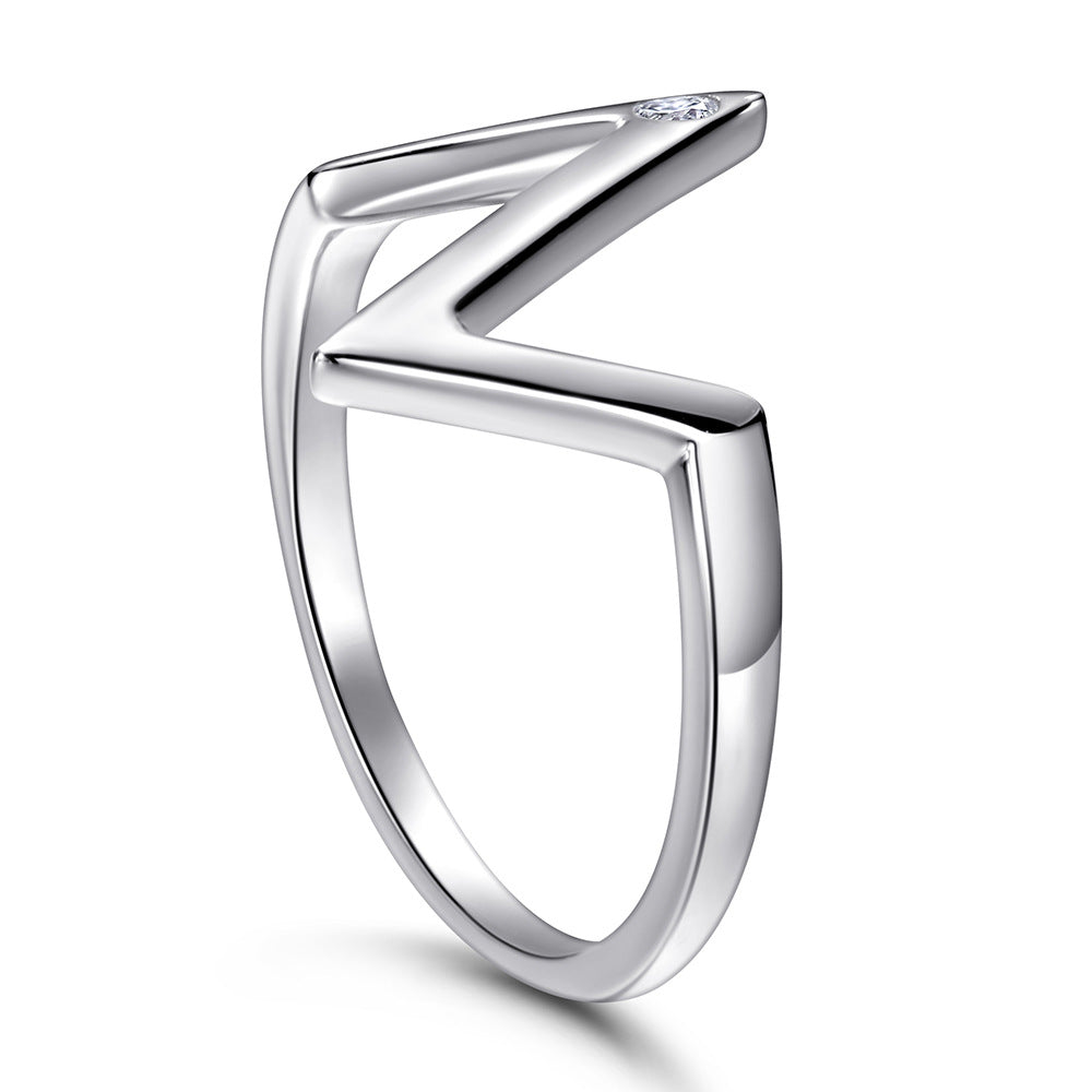 925 Silver ECG Geometric Ring
