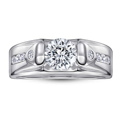 S925 Men's Heart Ring - Trendy Silver Jewelry
