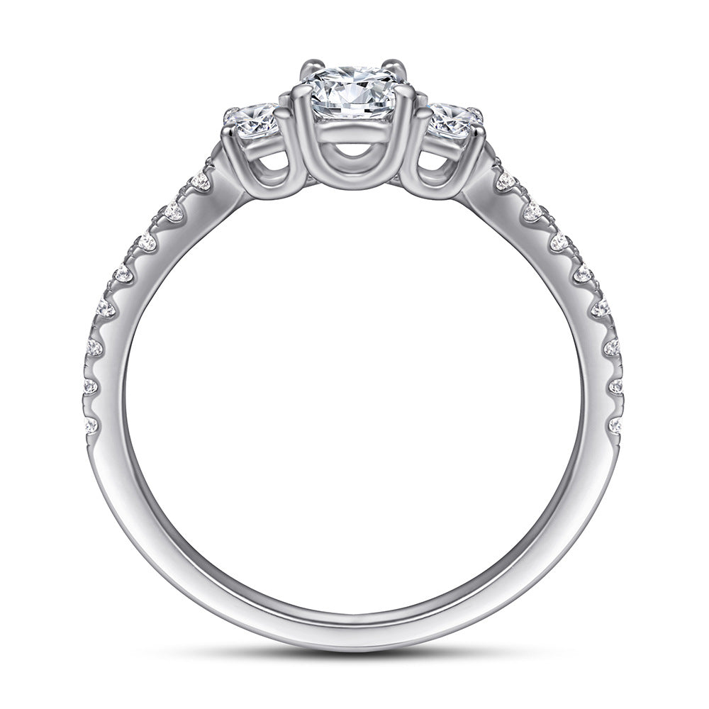 Sterling Silver CZ Eternity Band - 4-Prong Design