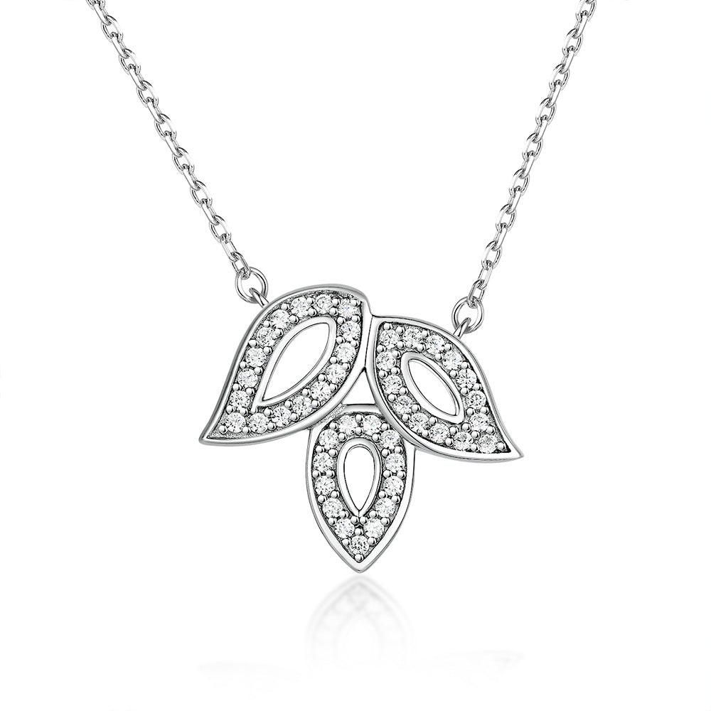 S925 Silver Clover Leaf Pendant Necklace