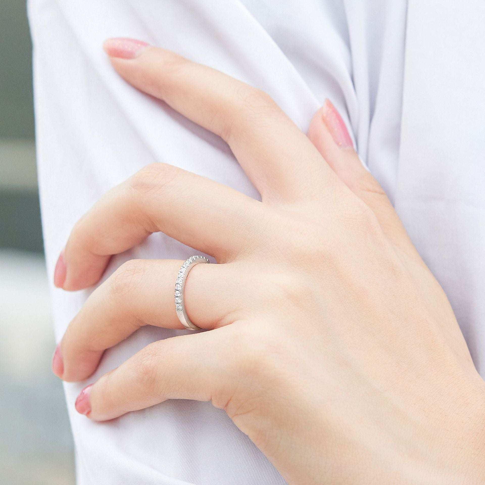 S925 Full Eternity Pinky Ring - Cartier Style