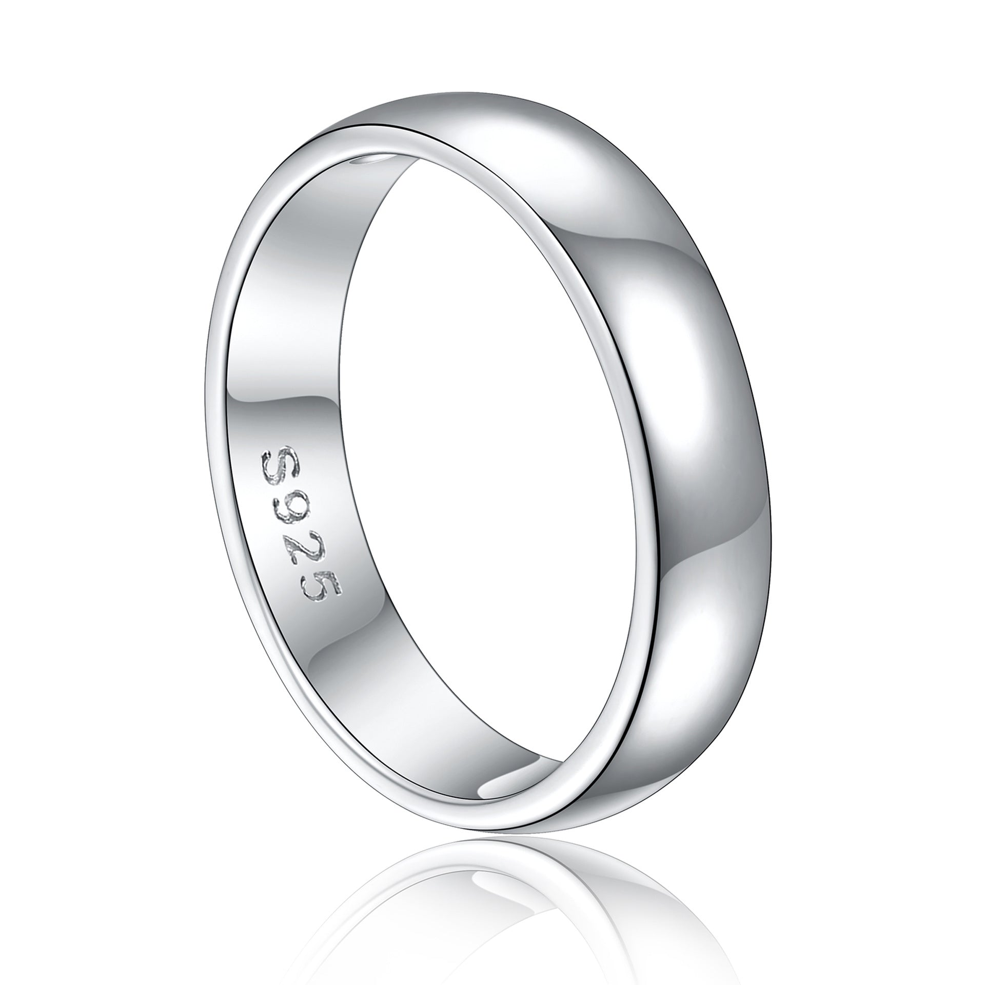 925 Silver Curved Polished Band Ring