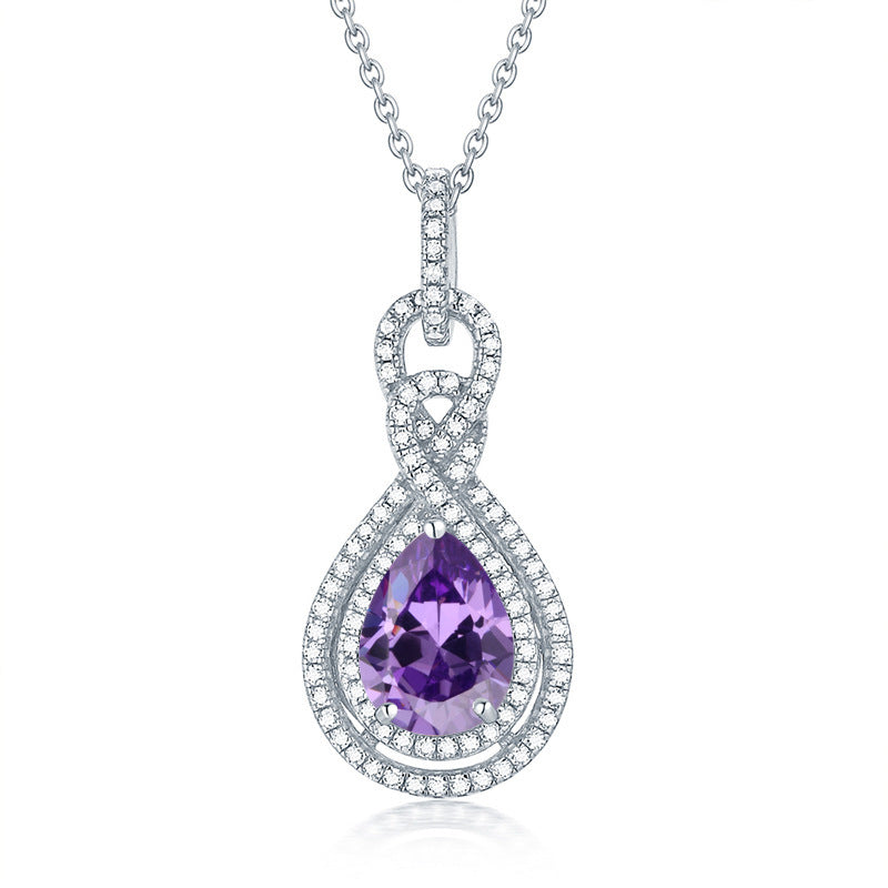 S925 Silver Peridot Rose Gold Necklace