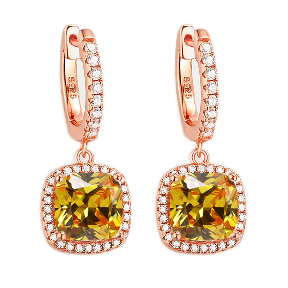 925 Silver Zirconia Hoop Earrings