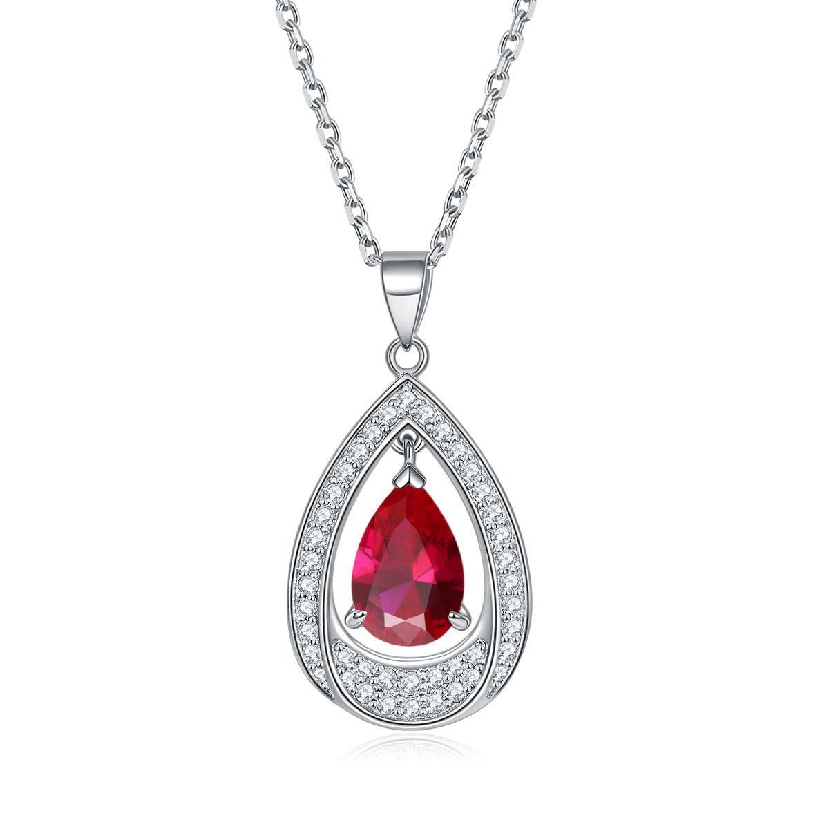 S925 Silver Aquamarine Drop Necklace