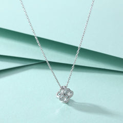 S925 Silver Clover Zircon Pendant Necklace
