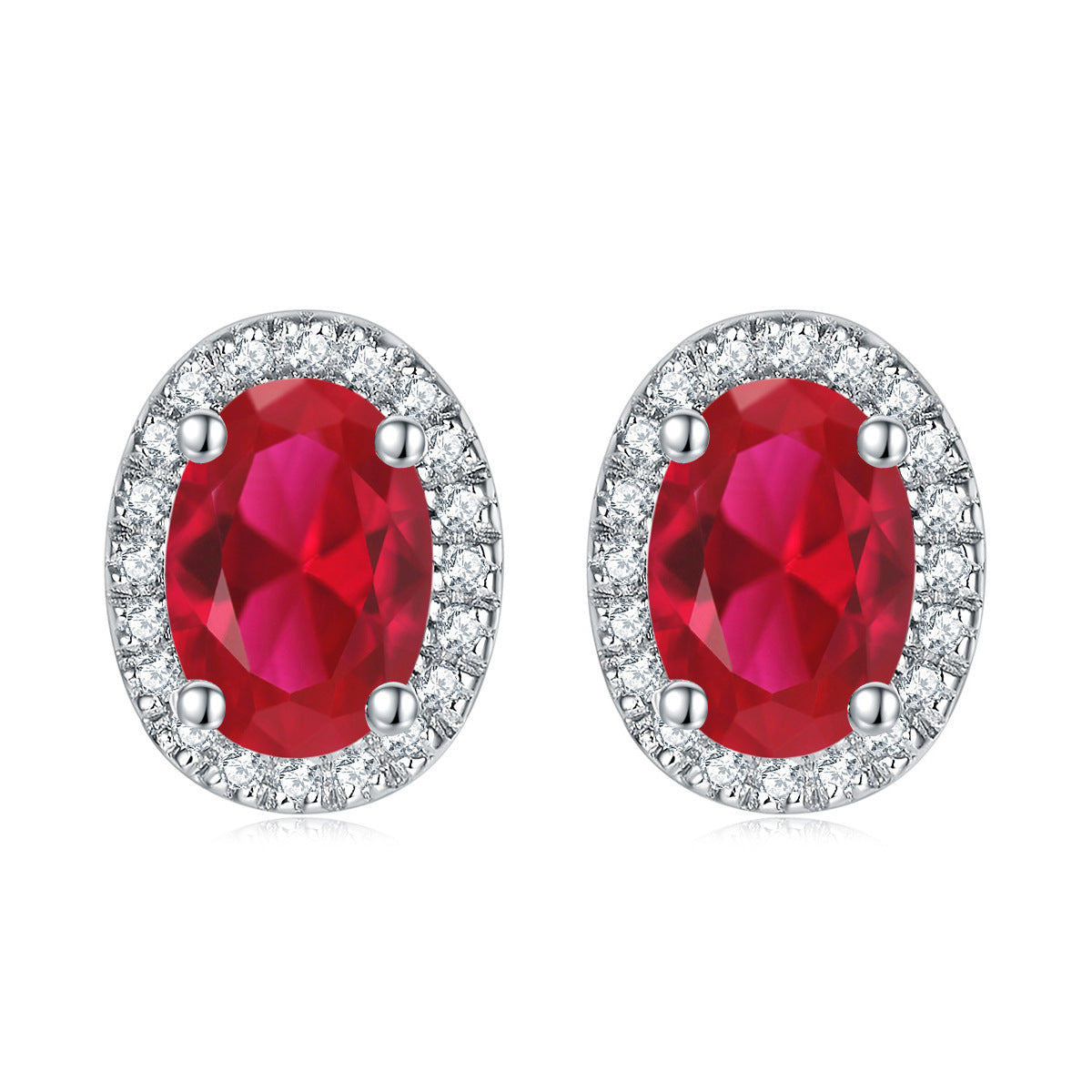S925 Silver Birthstone Zircon Stud Earrings